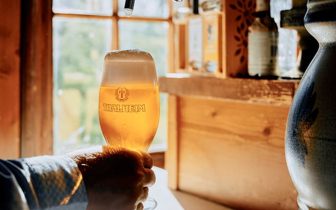 Bier von Thalheim aus der Zapfsäule.