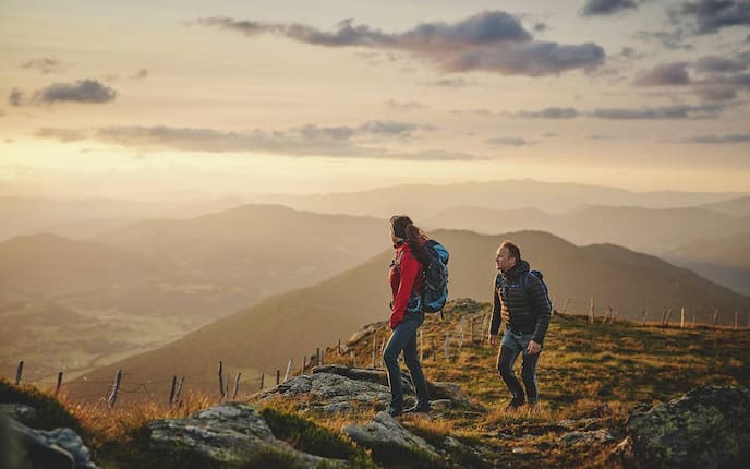 zwei Wanderer, Aussicht, Gstoder