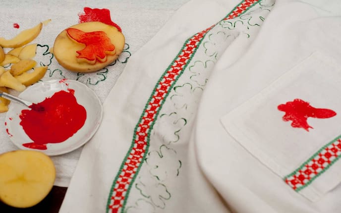 Kartoffeldruck, Basteln, Servus