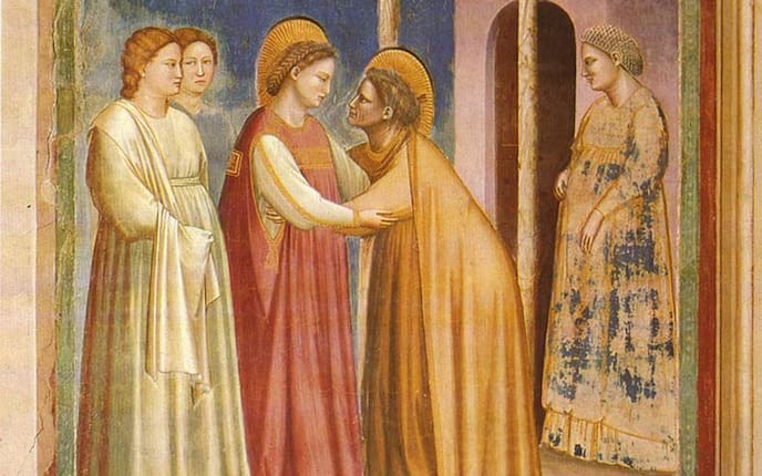 Giotto di Bondone: Mariä Heimsuchung, um 1305 (Bild: Wikimedia Commons)