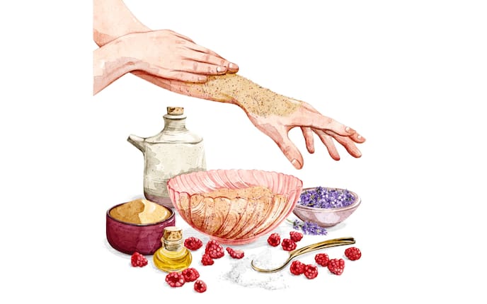 Duschpeeling aus Lavendel und Himbeeren selber machen