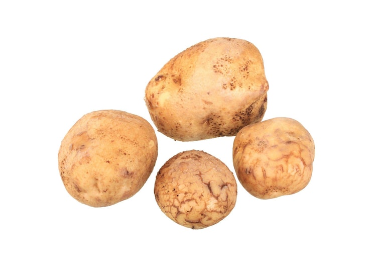 mittelgroße Erdäpfel mit rauer Schale