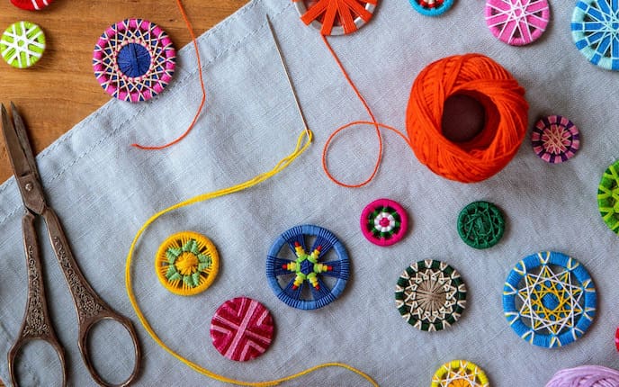 Faden, Nadel, Schere, Knöpfe, Posamentenknöpfe, Deko, Dekoideen