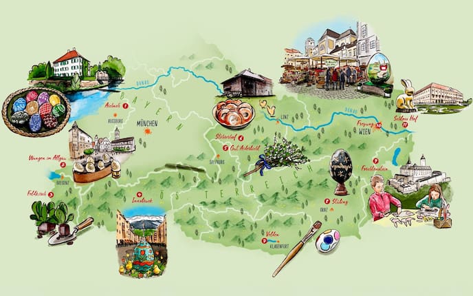 Illustration, Andreas Posselt, ostermärkte, handwerk, brauchtum