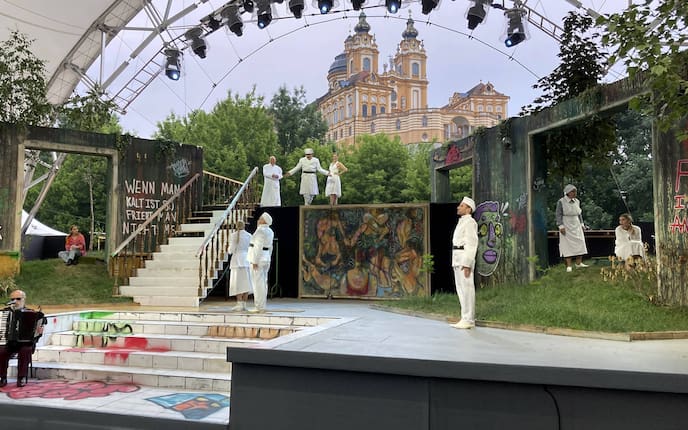 Melk, Wachaubühne, Die 10 Gebote, Ensemble, Bühne, Theater, Sommerspiele