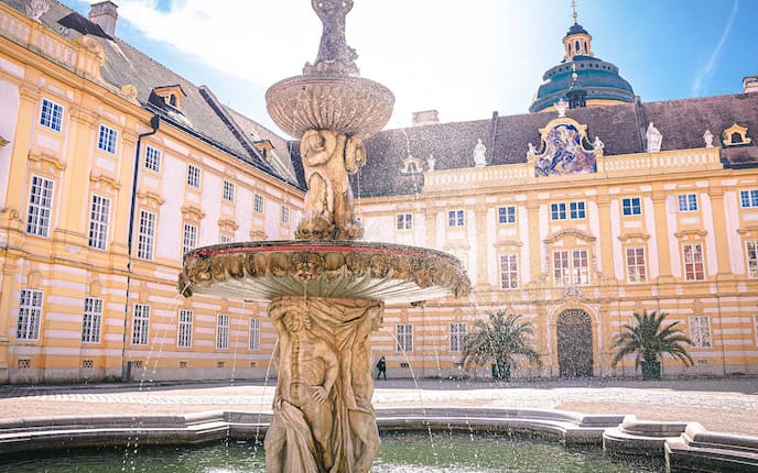 Ausflug, Stift Melk, Brunnen