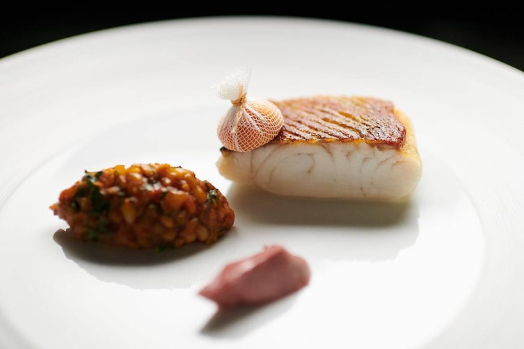 Ein Fischgericht im Restaurant Steirereck