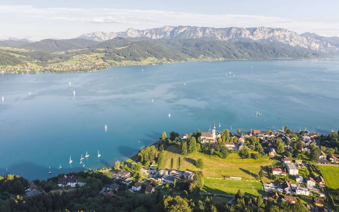 Aussicht auf Unterach am Attersee