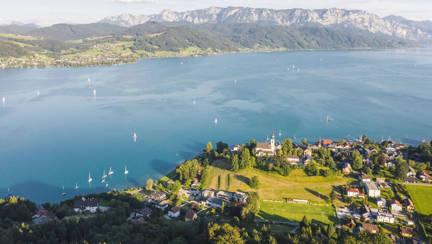 Aussicht auf Unterach am Attersee