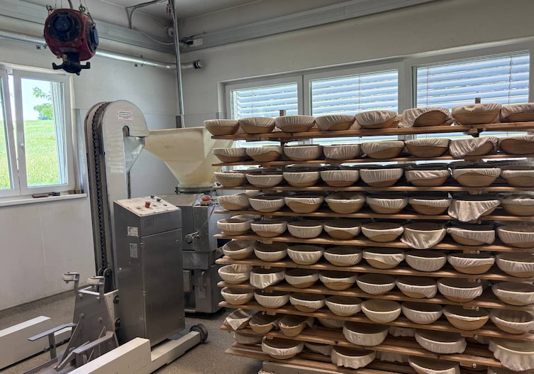 Brotkörbe in der Bäckerei der Erlachmühle