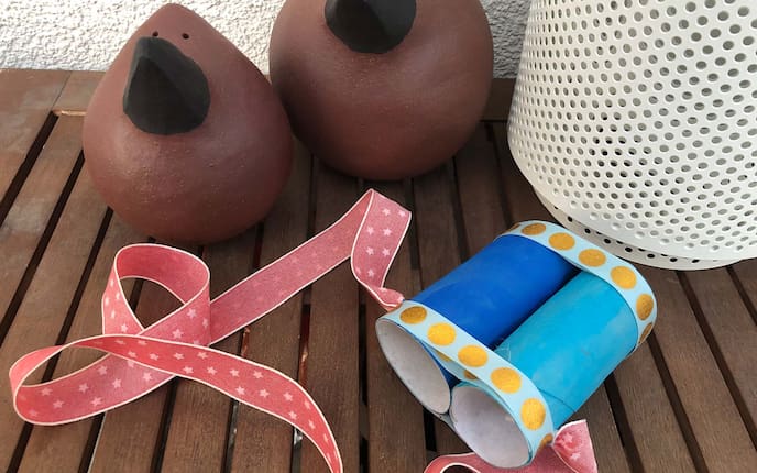 Fernglas, Klopapierrollen, Basteln