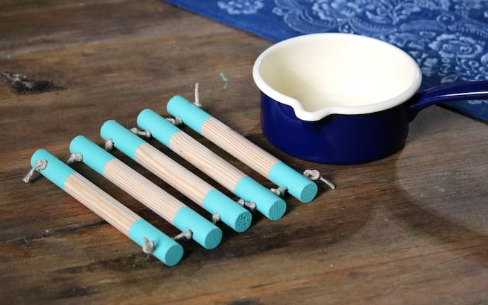 Topfuntersetzer, Holz, Holzstäbe, Basteln, Servus