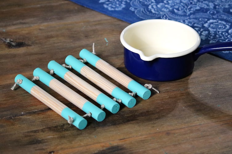 Topfuntersetzer, Holz, Holzstäbe, Basteln, Servus