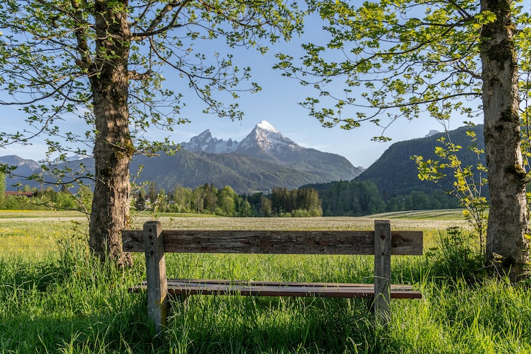 Der Blick auf den Watzmann in Berchtesgaden.