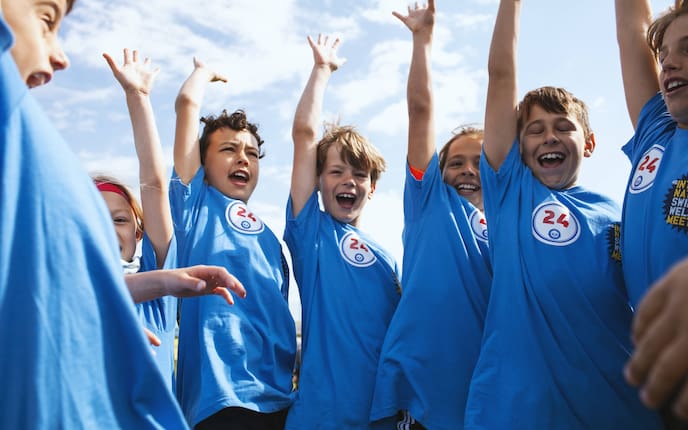 Kinder freuen sich; BEWEG DICH SCHLAU CHAMPIONSHIP