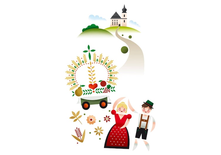 Brauchtum, Erntedankbräuche, Österreich, Erntekrone, Umzug