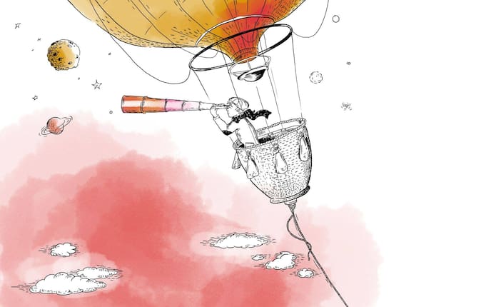 Ballonfahrer, Glücksformel, Suche nach dem Glück