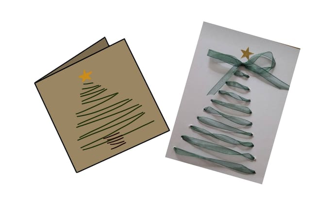 Weihnachtskarte, Christbaum, Basteln, Kinder, Servus