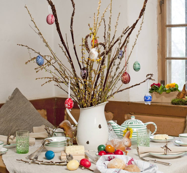 Ostern, Osterstrauch, Deko, Ostereier, Ostertisch