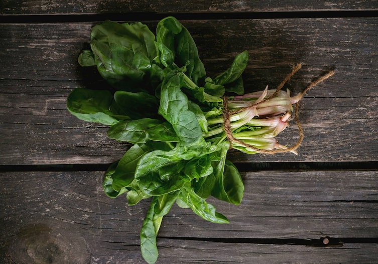 Bündel mit Blattspinat