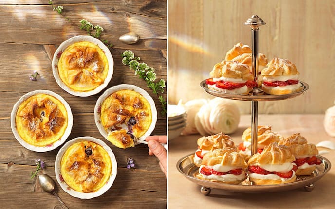 Millirahmstrudel, Brandteigkrapferl, kleine Mehlspeisen