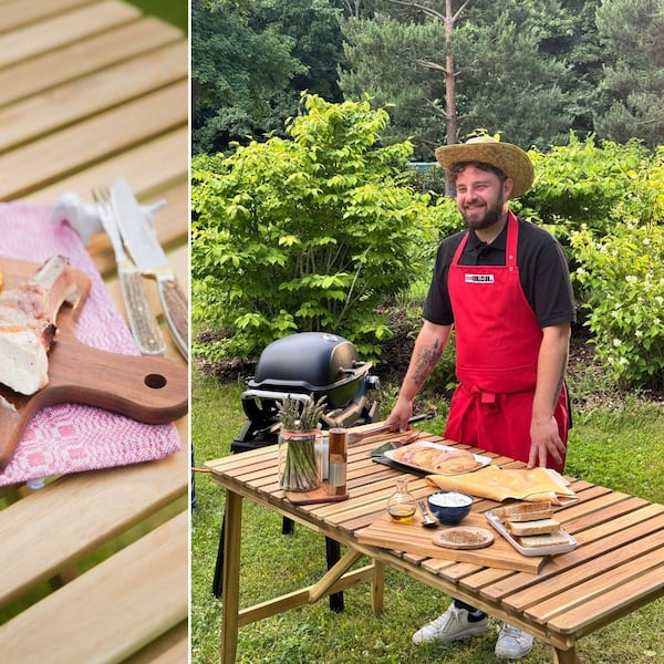 Grillweltmeister Patrick Bayer am Grill, Schweinekotelettes, Grillmenü