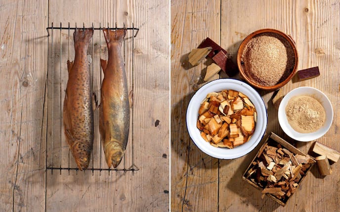 Gute Küche, Kochschule, Räuchern, Räucherfisch, Fische, Forellen, Smoked