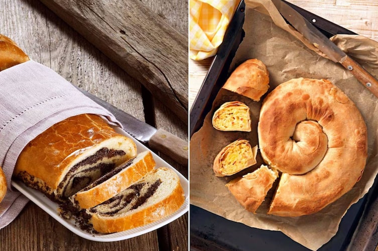 Strudel, pikanter Strudel, Polenta, Mohnstrudel