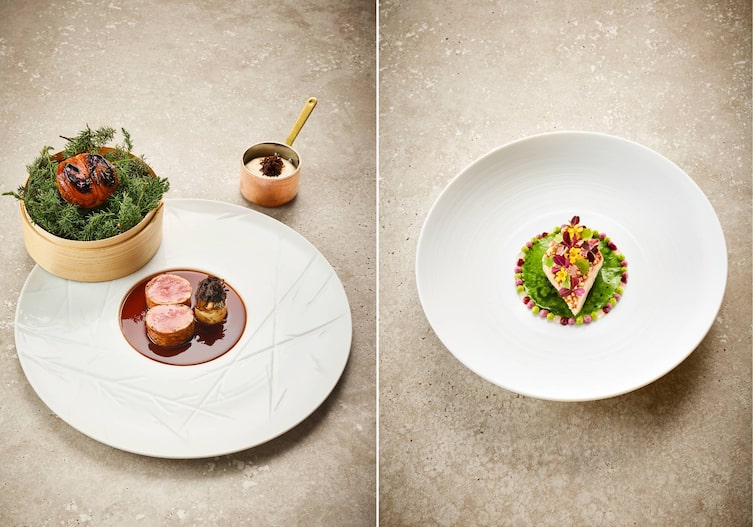 Menü IKARUS September 2025: Rehrücken  Steinpilz – Blutwurst – Haselnuss – schwarzer Trüffel Menü IKARUS August 2025: Forelle - Salat – Timut Pfeffer – Römersalat – Sauerklee