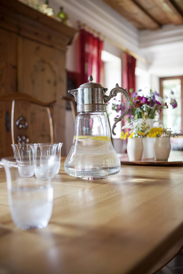 Haubesuch in Bad Ischl: Wasserkaraffe (Bild: Harald Eisenberger)