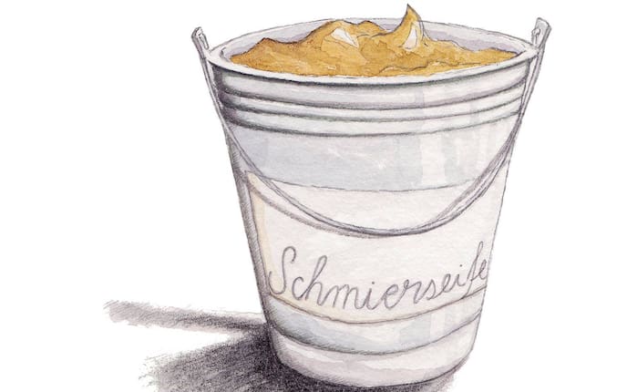 Schmierseife, Eimer, Kübel, Illustration, Putzmittel