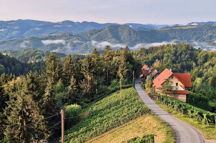 Die wunderschöne Landschaft bei Leutschach an der Weinstraße.