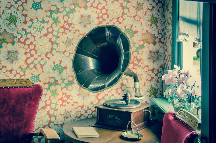 Kinder, Uropa, Musik, Grammophon