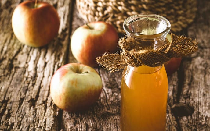 Apfelessig, Äpfel, Karaffe, Holz, Gesundheit, Naturapotheke