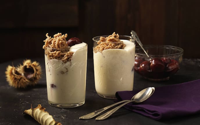 Bayerische Creme, Maroni, Servus, Rezept, Nachspeise