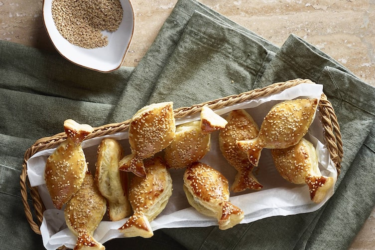 Blätterteig, Fischerl, Sesam, Vorspeise, Servus Rezept