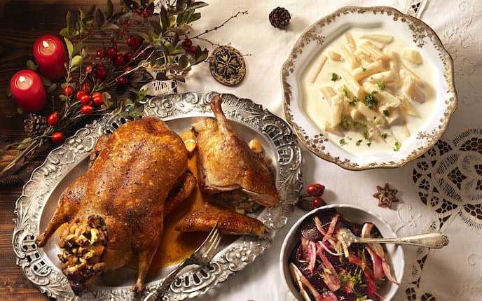 Gefüllte Ente, Schwarzwurzeln, Rezept, Braten, Festtage