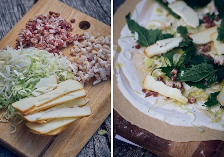 Flammkuchen, Brennnessel, Käse, Paula Bründl, Servus TV, Servus Rezept