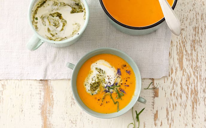 Rezept, Karottensuppe mit Bärlauch, Servus