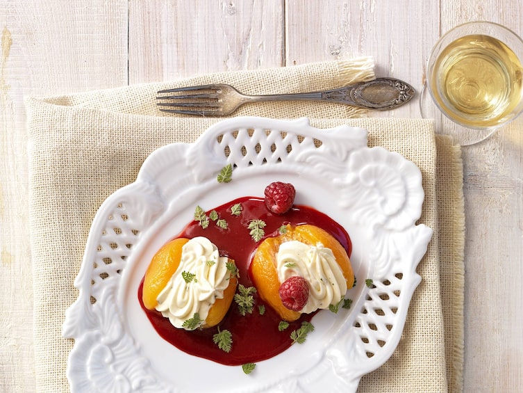 Marillen, Himbeeren, Creme, Kerbel, Nachspeise, Servus Rezept