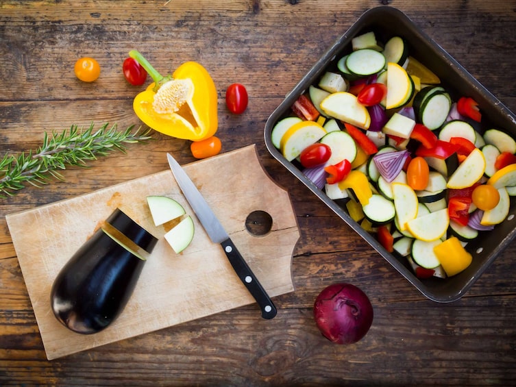 Resteküche, Restlessen, Gemüse, Rezepte, Melanzani, paprika, Ofengemüse