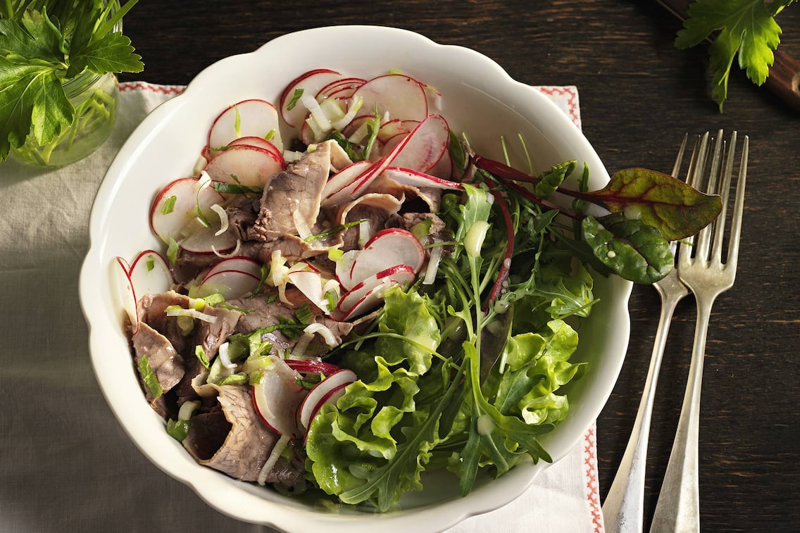 Rindfleischsalat, Radieschen, Rezept