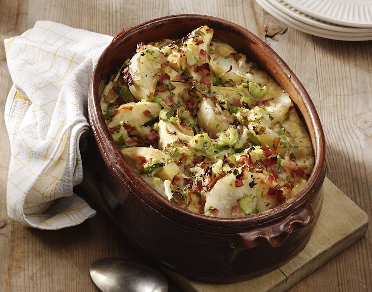 Tominambur-Auflauf, Topinambur-Rezept, Topinambur selber kochen, vegetarisches Rezept, Servus-Rezept