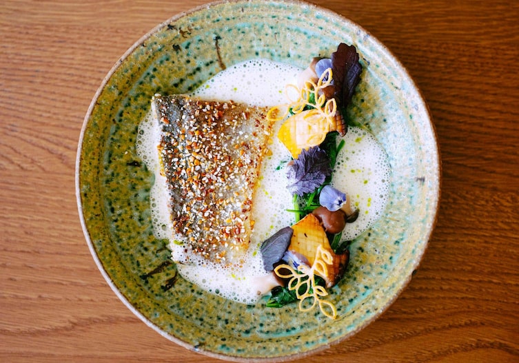 Saibling mit Kräuterseitlingen