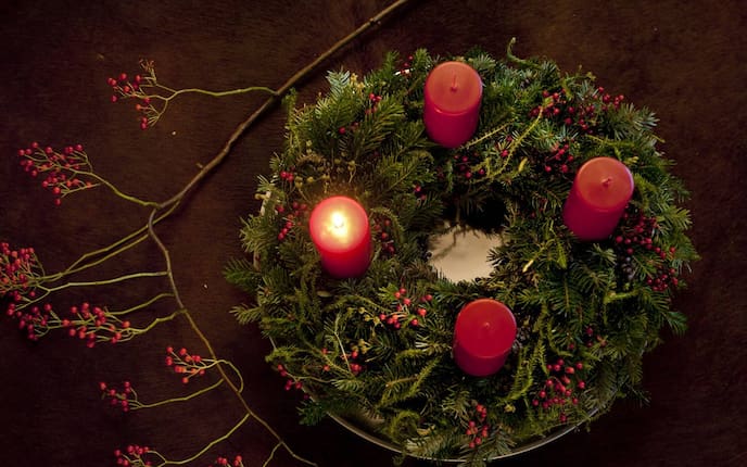 Adventkranz, Weihnachten, Servus