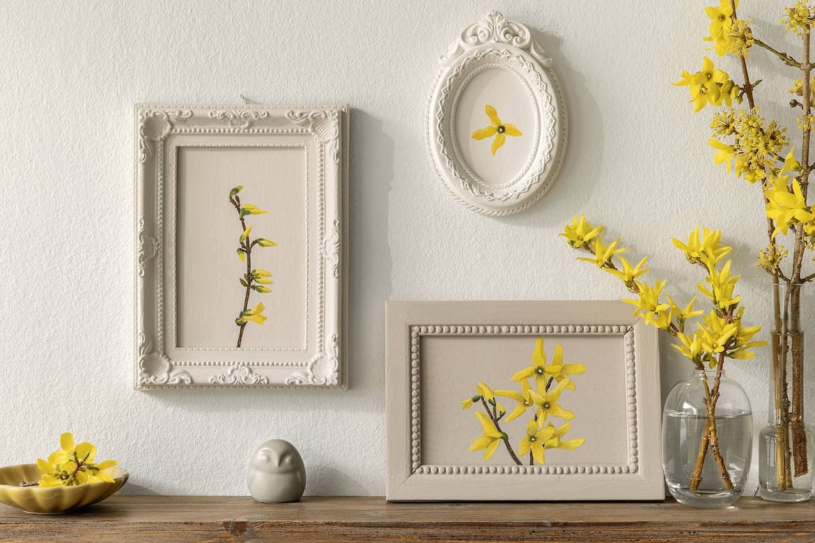 Bemalte Bilderrahmen mit Blumen