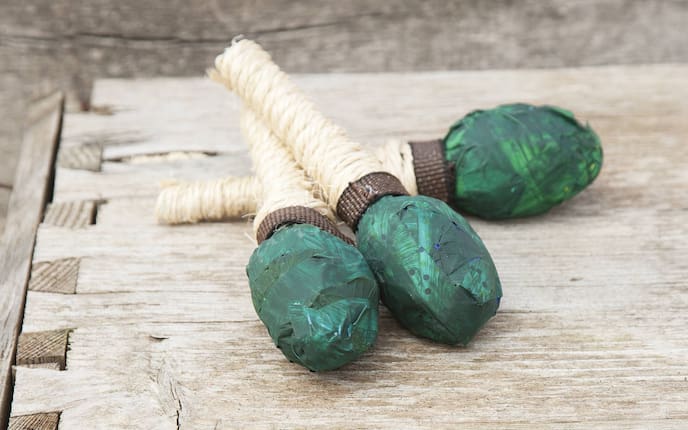 Basteln, Rassel, Walnuss