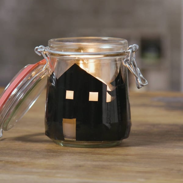 Schattenspiel, Laterne, Windlicht, Kerze, Teelicht, Servus