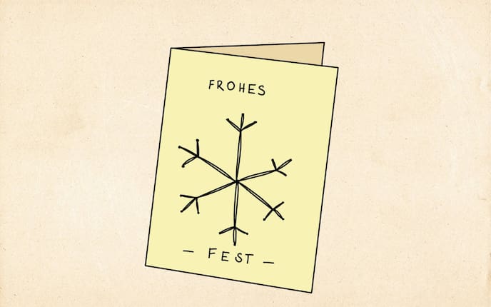 Weihnachtskarte mit Nadel und Faden verzieren (Illustration: Anna Schober)