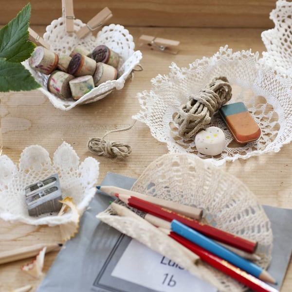 Fertige Spitzendeckchen